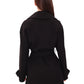 Karina Midi Cashmere Wool Blend Coat In Black