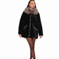 Palermo Genuine Astrakhan Silver Fox Trim Coat