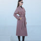 Rose Leather Trim Cashmere Blend Overcoat