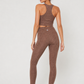 Trophy Yoga All Tied Up leggings, made in USA, featuring a stylish tied-up design