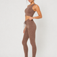 Trophy Yoga All Tied Up leggings made in USA, showing a sleek, form-fitting design