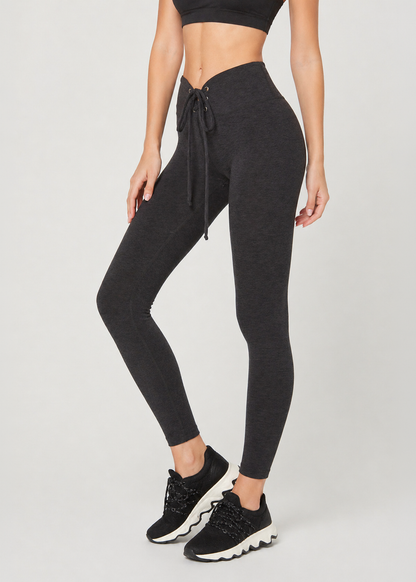 Trophy Yoga All Tied Up leggings, made in USA, featuring a stylish tied-up design