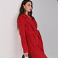 Alaska Outerwear Company Astoria red classic wraparound wool blend overcoat with long sleeves and tailored fit