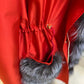 Roma Genuine Silver Fox Fur Rabbit Fur Insulated Parka in Red