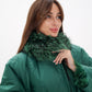 Reversible Genuine Silver Fox  Down Fill Coat in Emerald