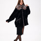 Palermo Genuine Astrakhan Silver Fox Trim Coat