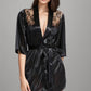 Satin Robe with Lace