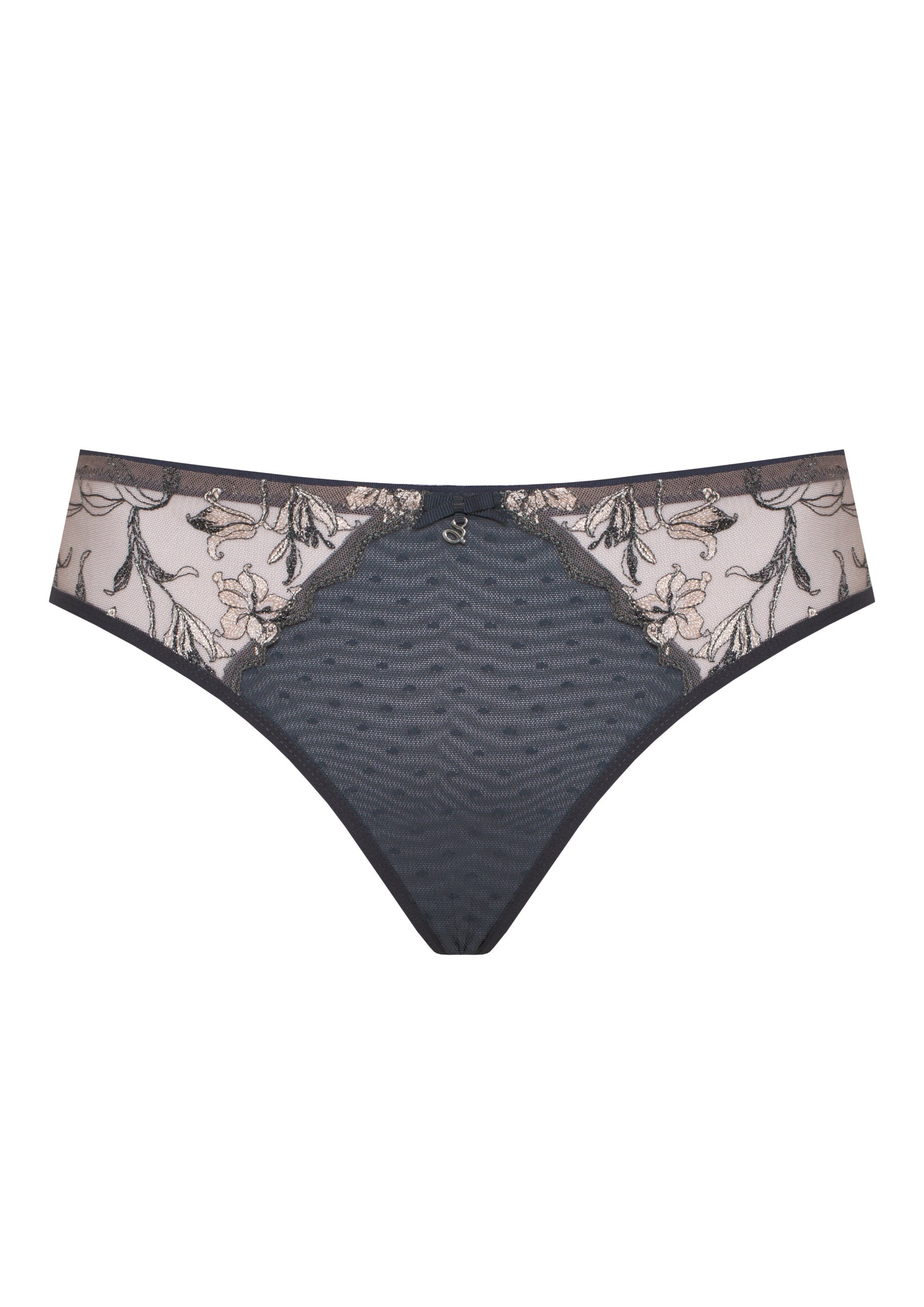 Samanta Eliza Graphite Embroidered Brazilian Panty-2