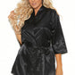 Plus size satin robe from 3wishes.com, featuring a smooth, shiny fabric and elegant design, perfect for luxurious loungewear.