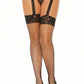 Plus Size Diamond Net Lace Garter Stockings