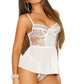 Embroidered Mesh Babydoll