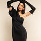 Elena (black) - Italian silk lined 16-button length leather opera gloves
