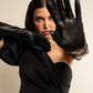Elena (black) - Italian silk lined 16-button length leather opera gloves