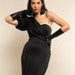 Elena (black) - Italian silk lined 8-button length leather opera gloves