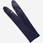 Elena (navy) - Italian silk lined 16-button length leather opera gloves