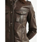 Elsie Leather Brown Jacket – Women’s Classic Leather Outerwear