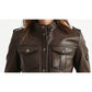 Elsie Leather Brown Jacket – Women’s Classic Leather Outerwear