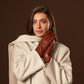 Emilia (brown) - Classic Italian lambskin leather gloves with cashmere lining and checkered pattern