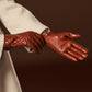 Emilia (brown) - Classic Italian lambskin leather gloves with cashmere lining and checkered pattern