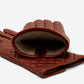 Emilia (brown) - Classic Italian lambskin leather gloves with cashmere lining and checkered pattern