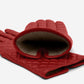 Emilia (red) - Classic Italian lambskin leather gloves with cashmere lining and checkered pattern