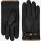 Emilio (black) – Luxurious deerskin gloves with cashmere lining and adjustable snap button