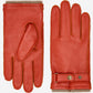 Emilio (orange) – Luxurious Italian deerskin gloves with cashmere lining and adjustable snap button