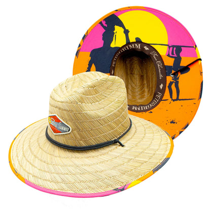 Peter Grimm Endless Summer straw lifeguard hat by HatCountry with wide brim and chin cord