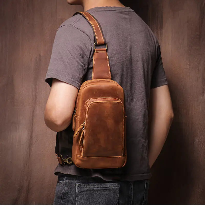 Erling Leather Sling Bag | Crossbody Leather Pack-4