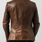 Ethan Distressed Brown Leather Blazer Jacket