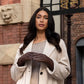 Evelyn (brown) - Goatskin leather gloves with soft lambswool lining and touchscreen feature