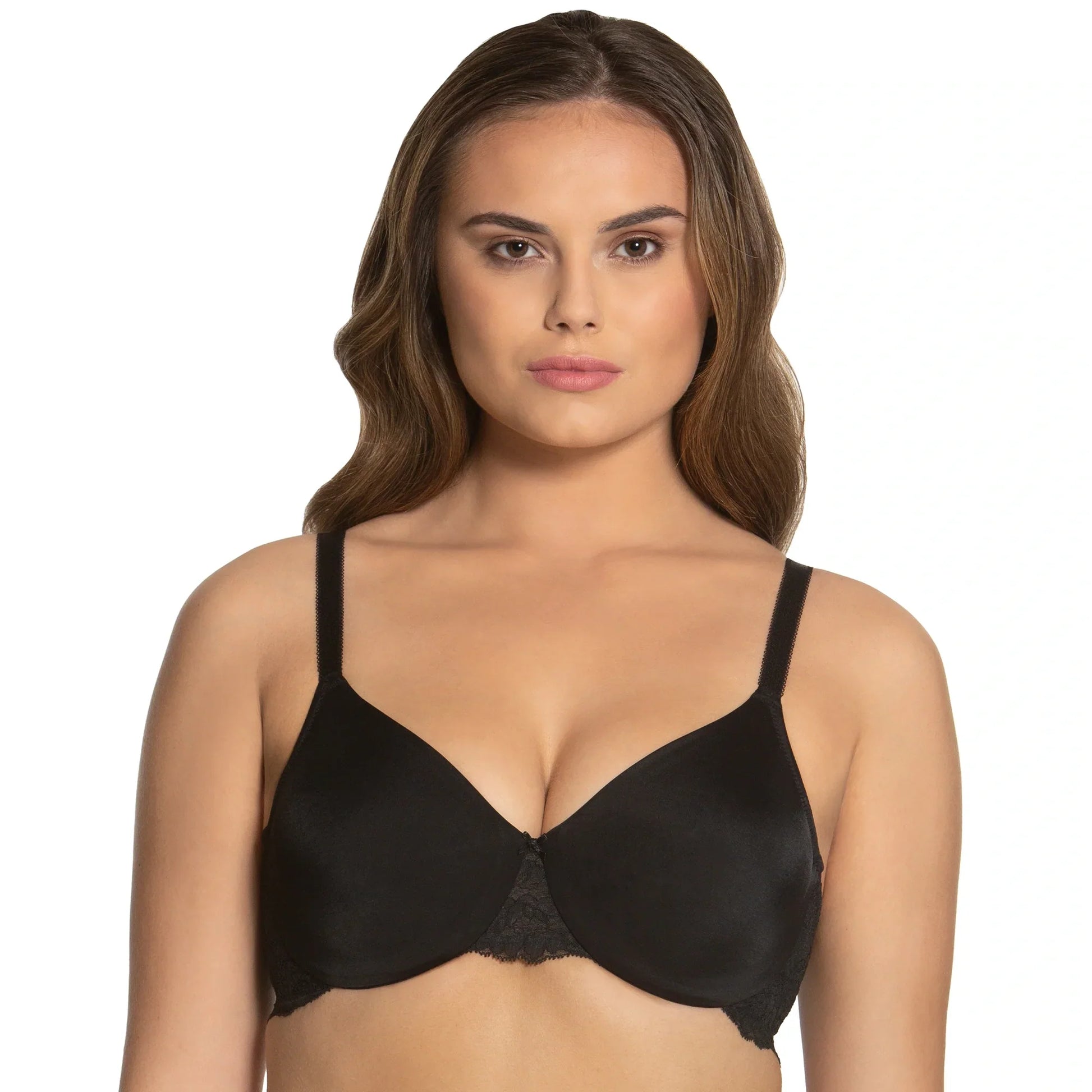 Dominique Lena Black Everyday Hidden Underwire Seamless Lace Minimizer-2