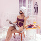 Mapale Bella Eyelash Lace Cut Out Bodysuit