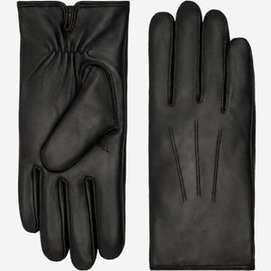 Ezra (black) - Lambskin leather gloves with warm rabbit fur lining and touchscreen feature