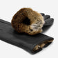 Ezra (black) - Lambskin leather gloves with warm rabbit fur lining and touchscreen feature