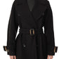 Madeline Cashmere Wool Blend Overcoat in Black