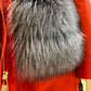 Roma Genuine Silver Fox Fur Rabbit Fur Insulated Parka in Red