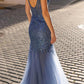 Nox Anabel F1467 Long Sweetheart Sleeveless Tulle Mermaid Gown