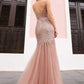 Nox Anabel F1467 Long Sweetheart Sleeveless Tulle Mermaid Gown