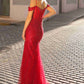 Nox Anabel F1469 Long Cold Shoulder Corset Sequin Fitted Gown