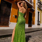 Nox Anabel F1470 Long Strapless Pointed Sweetheart Neck Sequin Gown