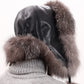 Genuine Silver Fox Fur Genuine Leather Hat