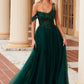 Nox Anabel F1567 Embroidered A-Line Sheer Boned Waistline Dress
