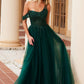 Nox Anabel F1567 Embroidered A-Line Sheer Boned Waistline Dress