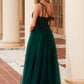 Nox Anabel F1567 Embroidered A-Line Sheer Boned Waistline Dress