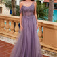 Nox Anabel F1567 Embroidered A-Line Sheer Boned Waistline Dress