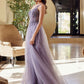 Nox Anabel F1567 Embroidered A-Line Sheer Boned Waistline Dress