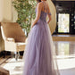Nox Anabel F1567 Embroidered A-Line Sheer Boned Waistline Dress