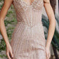 Nox Anabel F1569 Fully Beaded Strapless Design Gown