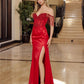 Nox Anabel F1571 Fringed Off-Shoulder Sequin Sweetheart Neckline Dress